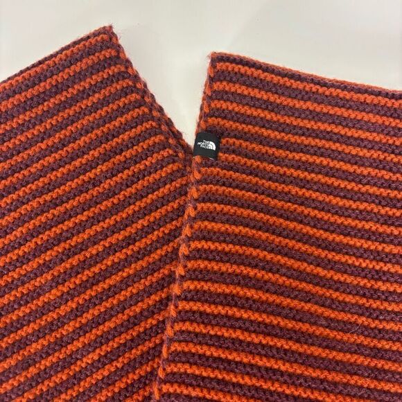 The North Face Purple & Orange Striped Knit Infinity Winter Scarf Unisex - Picture 3 of 4